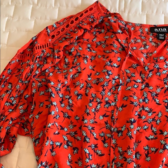 XXLT size Red/Dark /Light Blue top - Picture 4 of 6